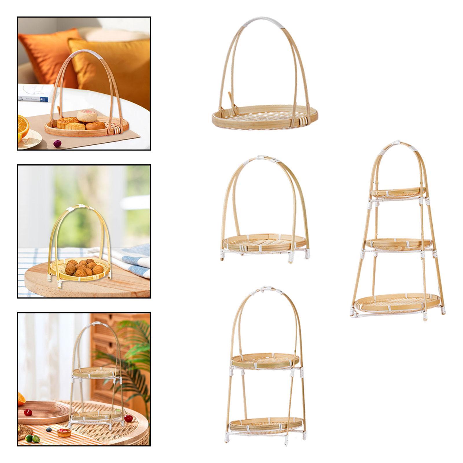 Snacks Food Gift Baskets - Atıştırmalık Düzenleyici Dokuma Bambu Tepsi Çok