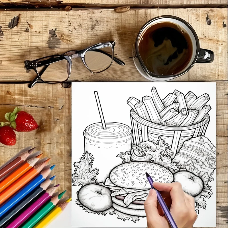 Yetişkinler için Hızlı Yemek B - Food Snacks Coloring Book incelemesi ve fiyatı